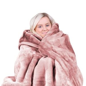 Laura Hill 800-GSM Mink Blanket Queen Size Double-Sided Soft Plush Bed Faux Throw Rug Pink