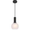 Telbix Aosta Contemporary Pendant Hanging Lamp Light Metal Glass Black Frost Matte Frosted