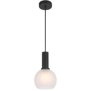Telbix Aosta Contemporary Pendant Hanging Lamp Light Metal Glass Black Frost Matte Frosted