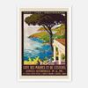 Galrie Côte des Maures et de l'Estérel Art Print - Vintage Mediterranean Travel Poster, White Frame, 50 x 70cm (20 x 28inch)