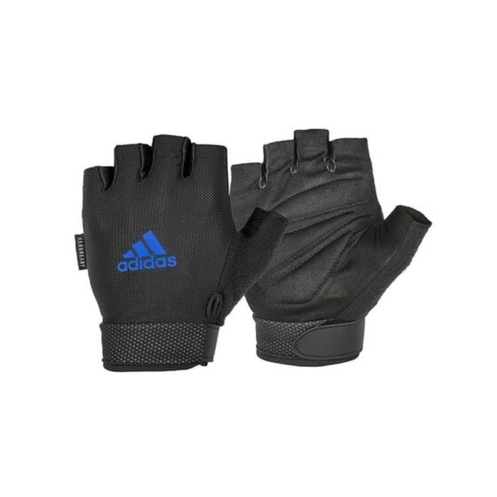 Adidas Gloves Weight/Gym/Sports Large Half Finger BLK/BLU