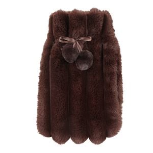 Astin Sinclair 2 Litre Chocolate Brown Faux Fur Rib Hot Water Bottle With Cover