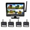 10.1" Wireless Dvr Monitor 4 Ir Cameras Bsd Alert Rear View Truck Rv Kit