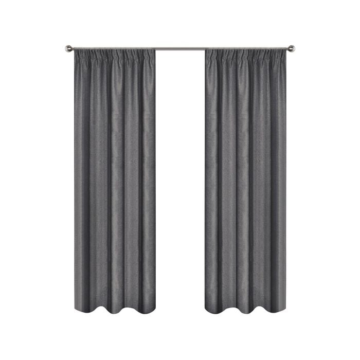 Smart Home Products 265 x 160cm Urban Pencil Pleat Room Darkening Curtain - 2 Pack - Charcoal