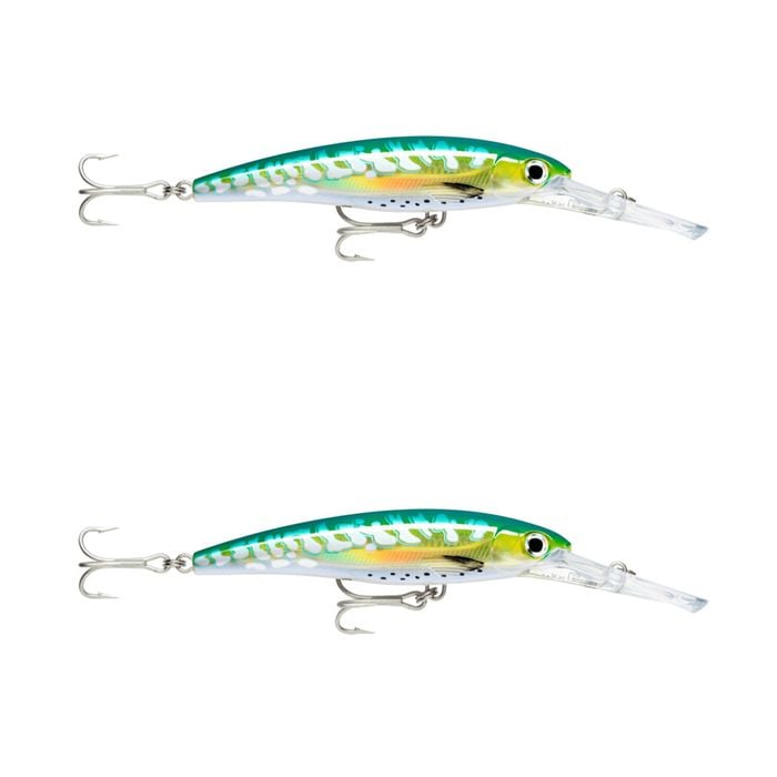 2x Rapala 18cm X Rap Magnum 40 Deep Diving Trolling Lures - Shark Mackerel UV