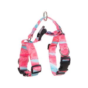 Banhamsisun S Marble Pink Dog Double-Lined Straps Harness Adjustable No Pull
