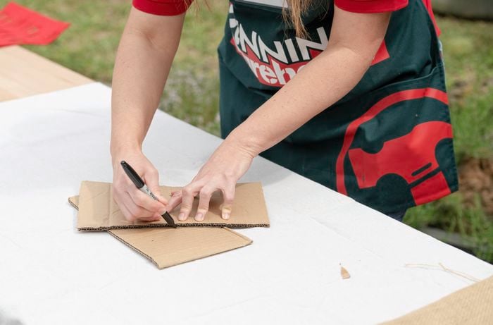 drawing with a marker on carboard