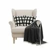 SOGA 2 Pack Black Flannel Throw Blanket With 2 Pillows Home Bundle