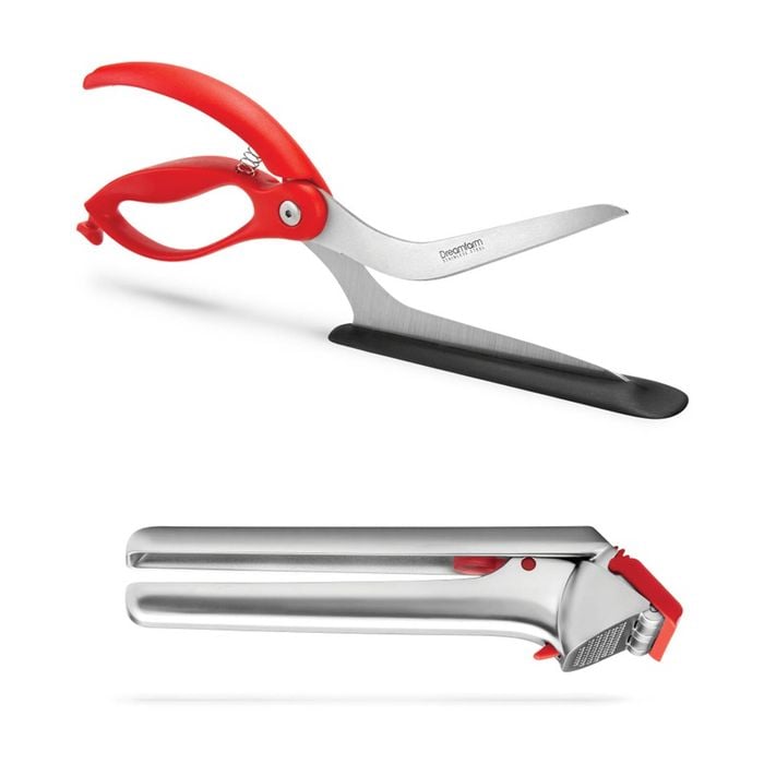 Dreamfarm Scizza Pizza Scissors & Garject Worlds Best Garlic Press Red Set of 2