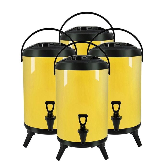 SOGA 4X Stainless Steel Insulated Beverage Dispenser with Tap 16L Yellow