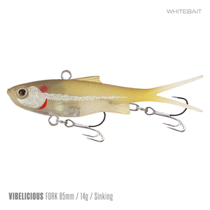 Samaki Vibelicious Fork Tail Vibe 85mm Soft Plastic Fishing Lure Whitebait