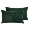 Gioia Casa Corduroy Cushion Covers - Soft Velvet with Windmill Pattern & Hidden Zipper - Forest Green, 30cm x 50cm (Twin Pack)