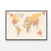 Vintage World Map Detailed II  Print 100% Australian Made 90x60cm  (Poster)
