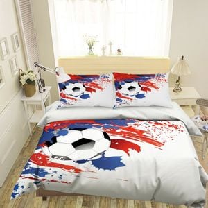 3D Football Painting 356 Bed Pillowcases Quilt Queen Size