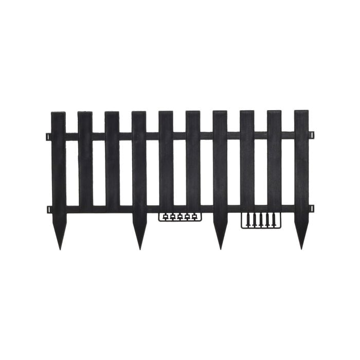 Jack Matrix 900 x 350mm Charcoal Large Picket Garden Edging