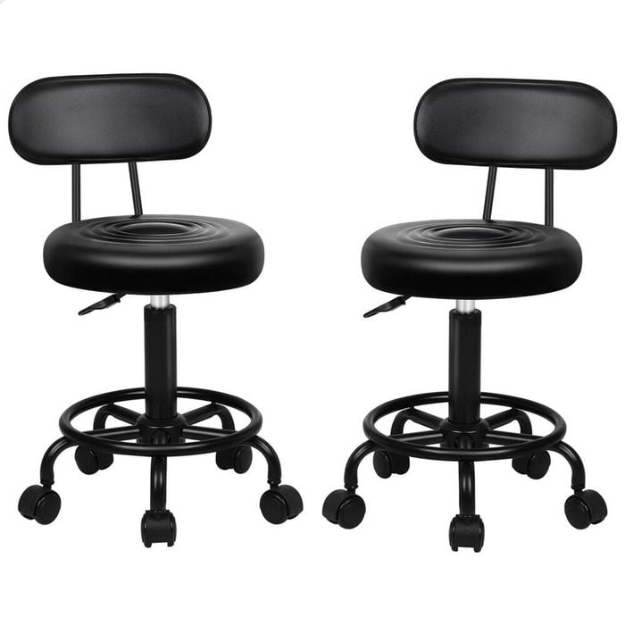 ALFORDSON Salon Stools All Black 2X