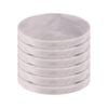 Argon Tableware 10cm Marble Coasters - Set Of 6 White Round Drink Dining Table Drinks Coaster Reusable Drinking Glass Mats