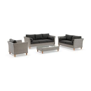 Carolina 3+2+1 Seater Outdoor Wicker Lounge Setting With Coffee Table - Harper