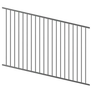 ProtectorAl 1201-2400W x 1200H Palladium Silver Raked Up to 15º Flat Top Pool Fence Panel