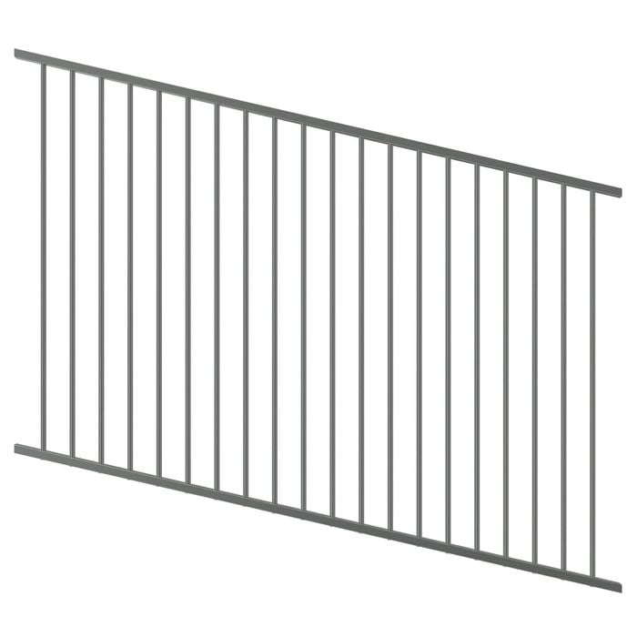 ProtectorAl 1201-2400W x 1200H Palladium Silver Raked Up to 15º Flat Top Pool Fence Panel