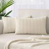 Gioia Casa Boho Corduroy Cushion Covers -  Cream - 30cm x 50cm (Set of 2)