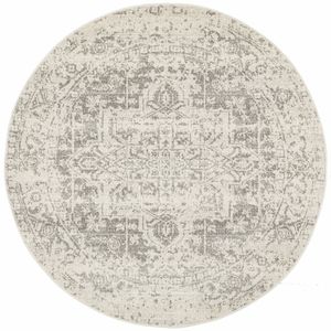 The Rug Connection Sense 253 Silver 240x240cm - Large Round Transitional Pet Friendly Indoor Rug