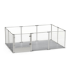 P&P Silver Transparent Acrylic 10 Panel Pet Playpen Indoor Dog Fence Whelping Box with Door