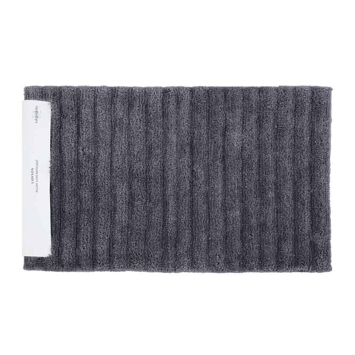 Algodon Lawson Plush Bath Mat Collection - Ebony - Bath Runner