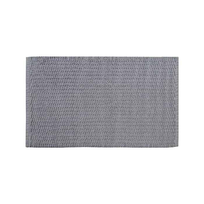 Softouch 800 x 500mm Grey Rib Twill Bath Mat