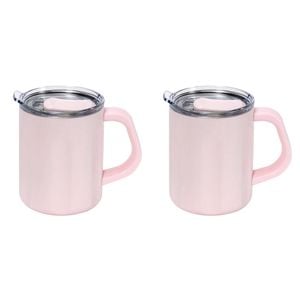 2PK Annabel Trends The Big Mug 470ml Double Walled Stainless Steel - Pink