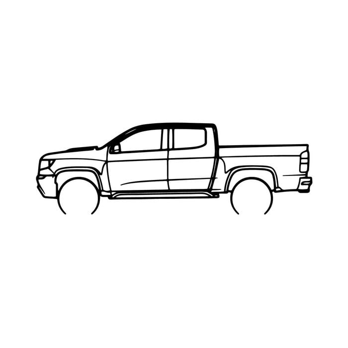 Ignite Laser Chevrolet Colorado ZR2 Silhouette Metal Wall Art Coated Black 23.6inch/60cm