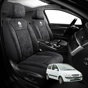 Australian Goose Edition Front Seat Covers for Hyundai Getz 2002 - 2011 (TB) - Suede, Universal Fit - Black
