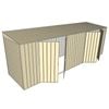 Build-a-Shed 1.5 x 6 x 2m Skillion Dual Double Hinged Side Doors Shed - Cream