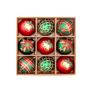 Catzon 9 Pcs Christmas Balls 6CM Shatterproof Ornaments for Home Party Holiday-Set 8