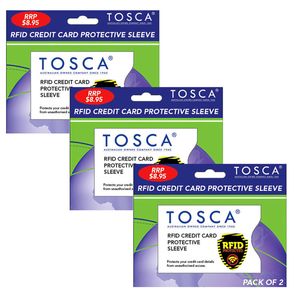 6pc Tosca RFID Wave Blocking Credit Card Protective Security Safety Sleeve