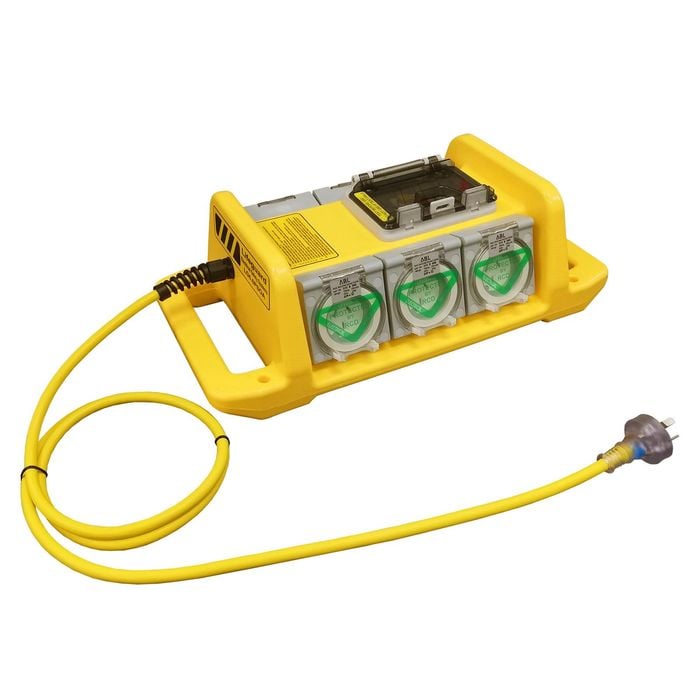 Lifeguard Electrical Jackson 6 Way Yellow RCD Powerblock