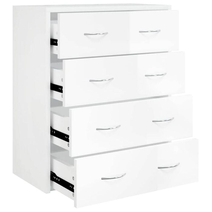 vidaXL Sideboard with 4 Drawers Cupboard Storage Cabinet High Gloss White