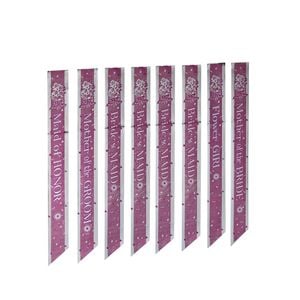 8pc Rubies Bridal Party Sash Costume Dress-up Celebration Accessory Pack Pink