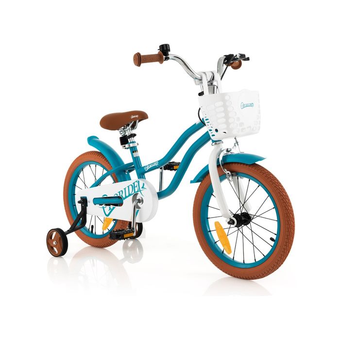 Costway 40cm Kids Bike Ride On Bicycle w/Training Wheels Turquoise
