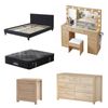 Artiss & Giselle 5Pcs Complete Bedroom Set, Bed Frame+ Mattress + Dressing Table+ Chest+Nightstand