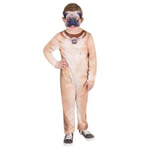 Pug Dog Halloween Costume Child Animal Book Week Jumpsuit with Mask and Tail, 3-5 Years