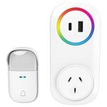 Arlec 150m White Wireless Plug-in Door Chime with Kinetic Push Button