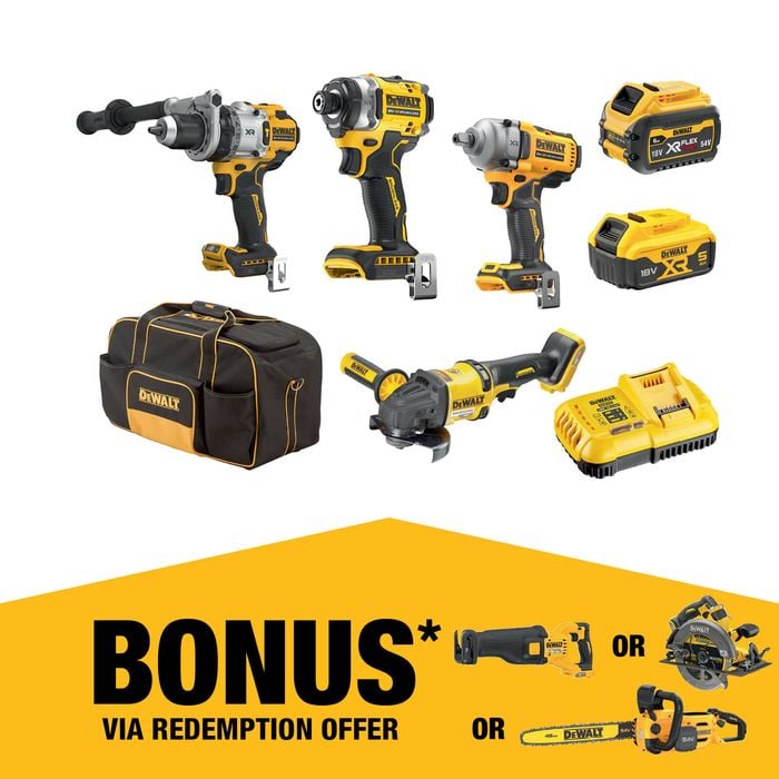 DeWALT 18V/54V XR Mixed Voltage 4 Piece Combo Kit - 5.0Ah/6.0Ah DCZ407P1T1-XE