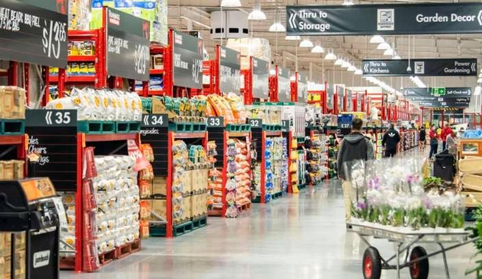 store aisle in a bunnings store