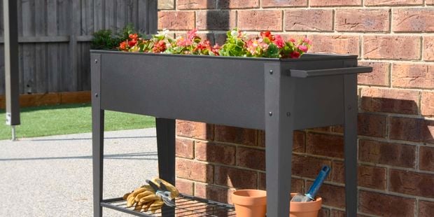 The Pinnacle raised mobile garden planter.