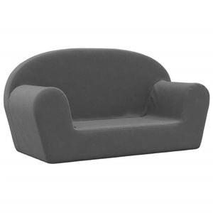 vidaXL Kids' Sofa 2-Seater Children Toddler Mini Couch Anthracite Soft Plush