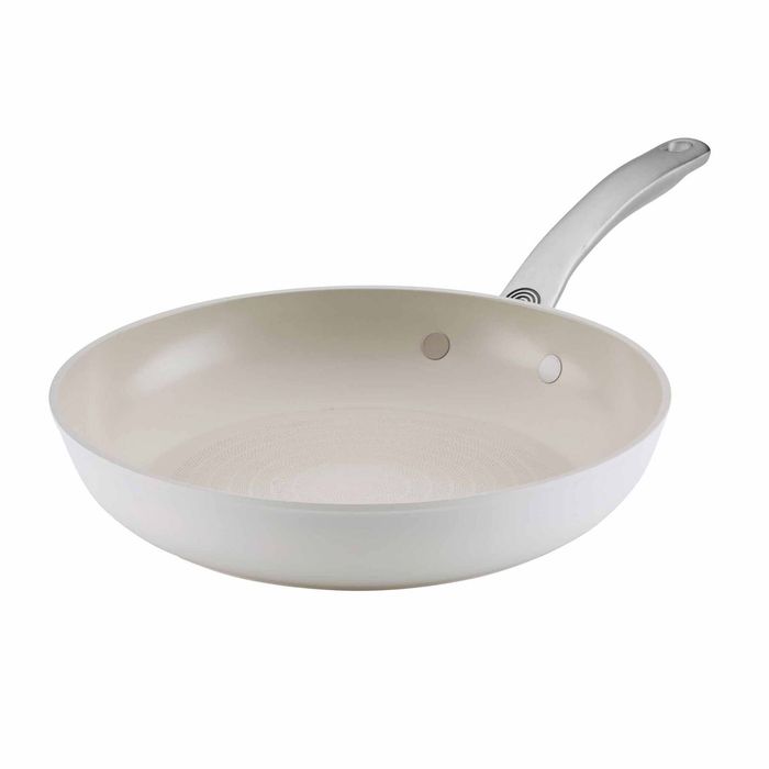 Circulon Halo With LaserDefense(TM) Ceramic Nonstick Induction 25cm Skillet Pearl White
