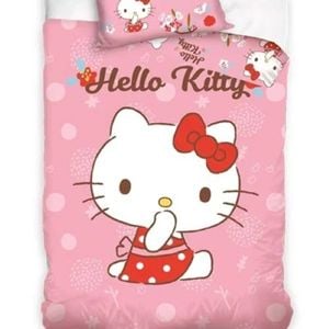 Hello Kitty Pink Cotton Quilt Cover Set - Toddler Bed Size