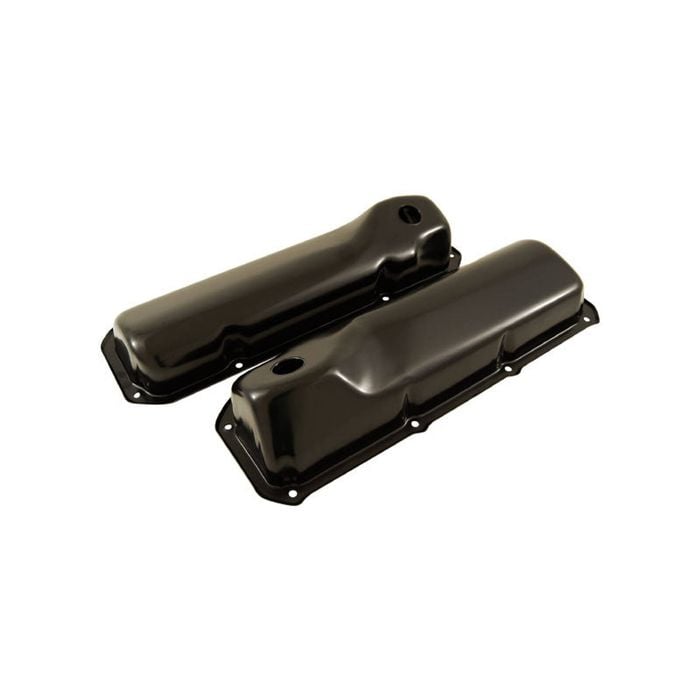 Black Steel Ford Cleveland 302 351 Rocker Covers, No Logo