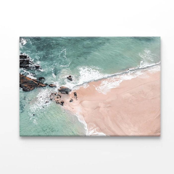 Beach Top View with Rocks  Print 100% Australian Made 150 x 100cm  (Acrylic)